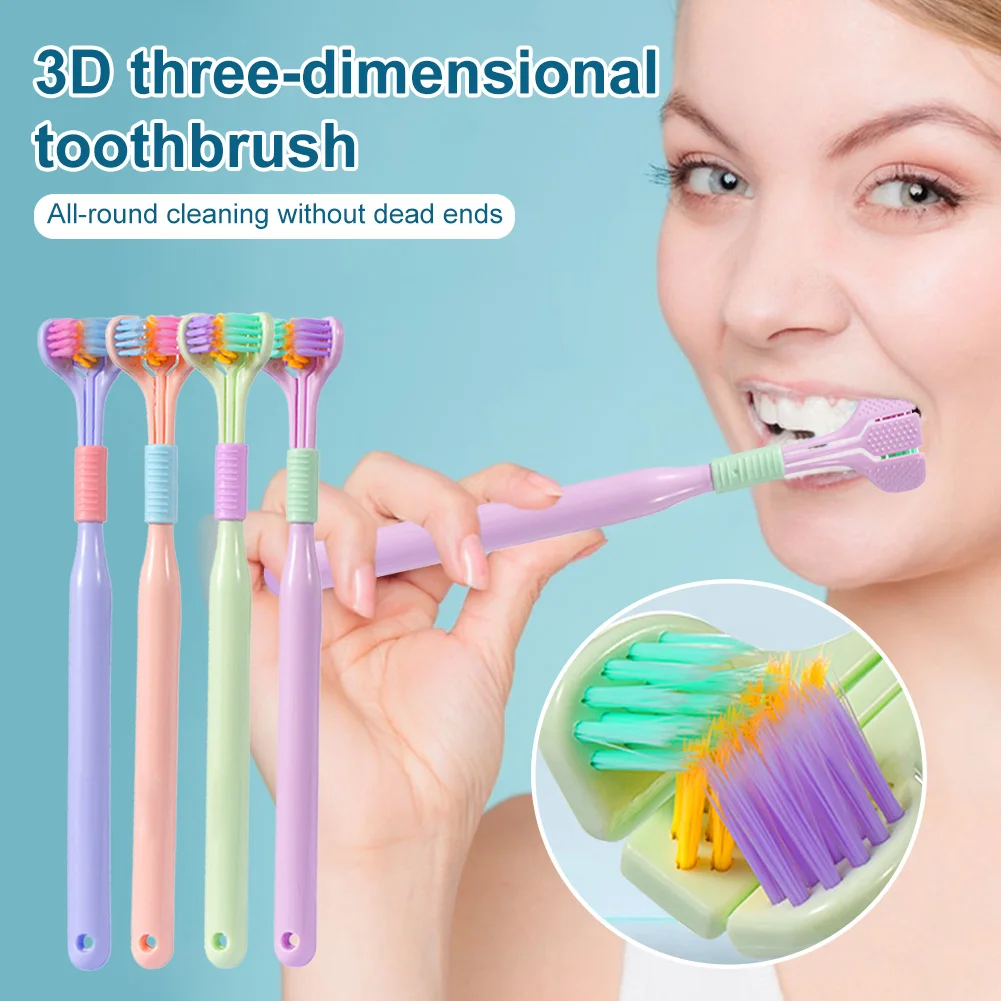 Three Sided Soft Bristle Toothbrush 360° Deep Cleaning Tooth Brush Tongue Scraper Portable Adult Oral Teeth Cleaner Dental Care
Three Sided Soft Bristle Toothbrush 360° Deep Cleaning Tooth Brush Tongue Scraper Portable Adult Oral Teeth Cleaner Dental Care