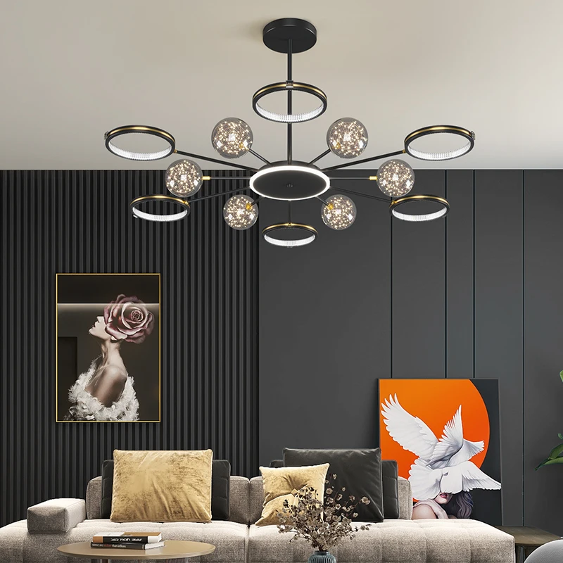 LED Pendant Lights For Living Room Decoration Bed Diningroom Lustre Dimming Pendant Lamp Hanging Light Black Chandelier
LED Pendant Lights For Living Room Decoration Bed Diningroom Lustre Dimming Pendant Lamp Hanging Light Black Chandelier
