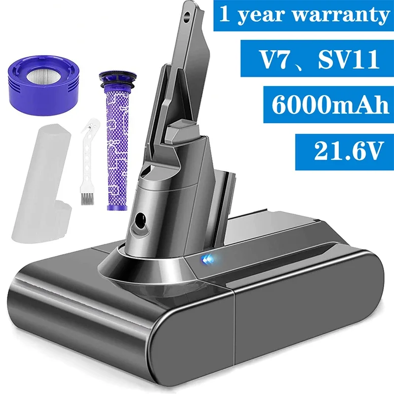 New for Dyson V7 21.6V 6000mAh Rechargeable Batteries for Dyson V7 Motorhead Pro Trigger Animal Fluffy SV11 V7 Li-ion Battery
New for Dyson V7 21.6V 6000mAh Rechargeable Batteries for Dyson V7 Motorhead Pro Trigger Animal Fluffy SV11 V7 Li-ion Battery