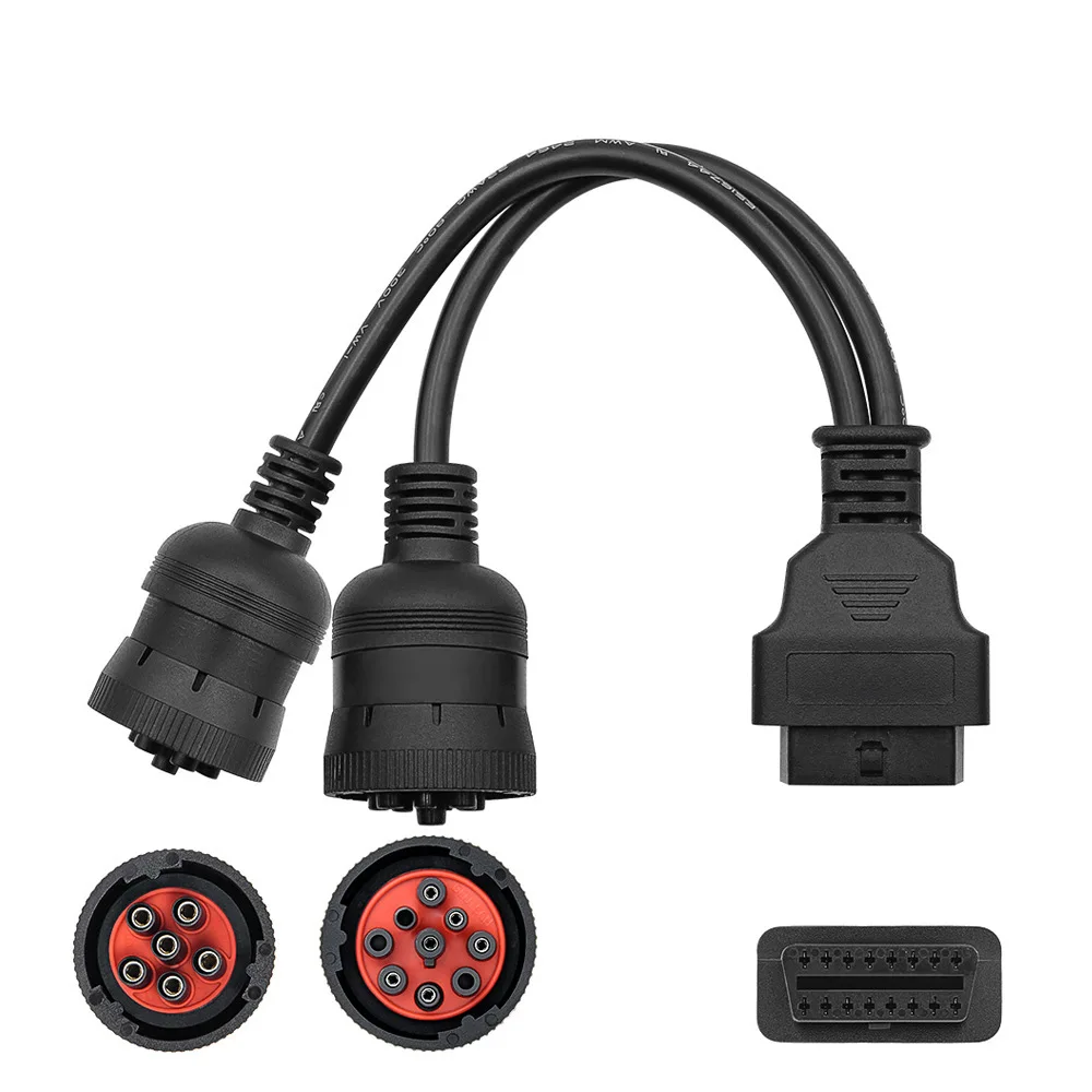 Тяжелый Y-образный кабель для грузовика J1939, J1708, J1587 OBD2 с 9 + 6 контактами
Тяжелый Y-образный кабель для грузовика J1939, J1708, J1587 OBD2 с 9 + 6 контактами