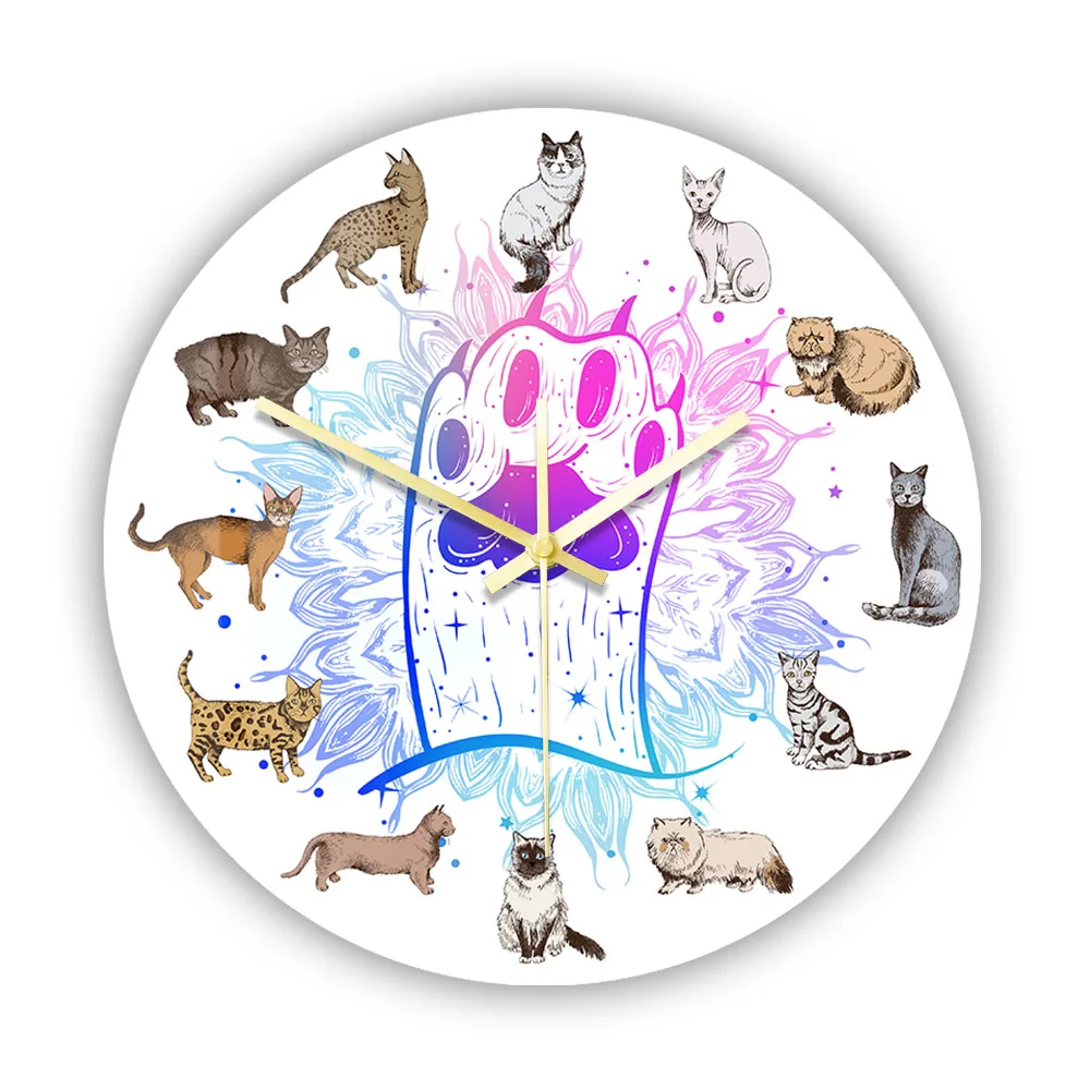 Hand Drawn Cat Breeds Printed Wall Clock Kitty Paws Aniamls Home Decor Watch For Girls Room Kitten Wall Sign Clock For Pet Shop
Hand Drawn Cat Breeds Printed Wall Clock Kitty Paws Aniamls Home Decor Watch For Girls Room Kitten Wall Sign Clock For Pet Shop