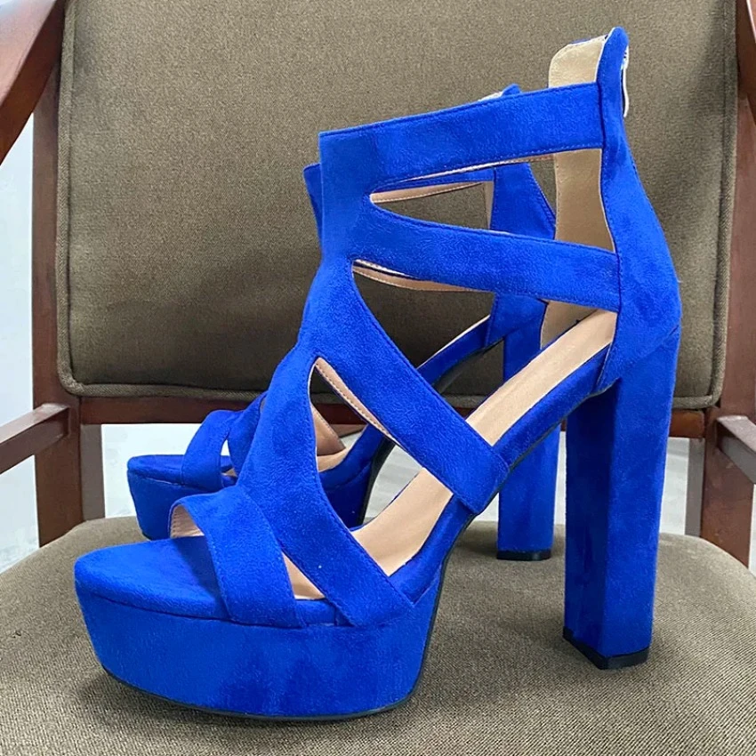 2024 Handmade Women Summer Sandals Faux Suede Block Heel Open Toe Pretty Blue Black Purple Ladies Shoes US Size 5-20
2024 Handmade Women Summer Sandals Faux Suede Block Heel Open Toe Pretty Blue Black Purple Ladies Shoes US Size 5-20