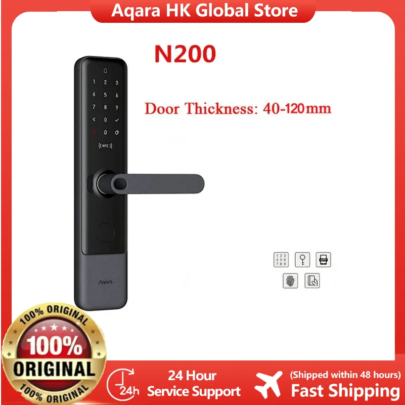 

Aqara N100 N200 Smart Door Lock Fingerprint Bluetooth Password NFC Unlock Works with Mijia HomeKit Smart Linkage with Doorbell