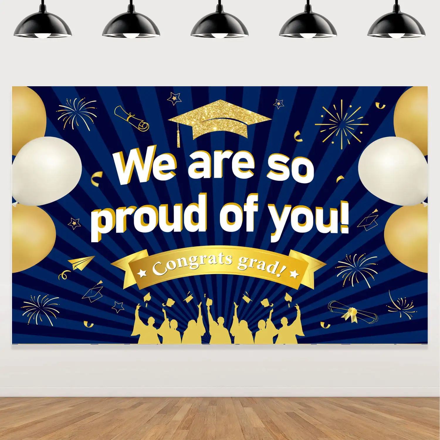 Graduation Backdrop for Party Decorations, We Are So Proud of You Banner, Blue and Gold Class of 2023, 2023
Graduation Backdrop for Party Decorations, We Are So Proud of You Banner, Blue and Gold Class of 2023, 2023