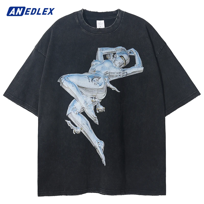 Футболка мужская хлопковая с коротким рукавом, уличная одежда в винтажном стиле, Повседневная рубашка в стиле хип-хоп, с портретом робота и графическим принтом, в стиле Харадзюку, лето
Футболка мужская хлопковая с коротким рукавом, уличная одежда в винтажном стиле, Повседневная рубашка в стиле хип-хоп, с портретом робота и графическим принтом, в стиле Харадзюку, лето