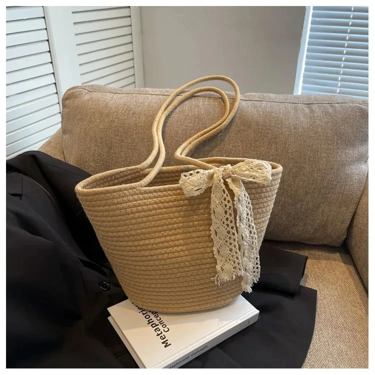 Weaving Straw Bags Female New Summer Seaside Shoulder Bag Seaside Vacation Beach Tote Large Capacity Bow
Weaving Straw Bags Female New Summer Seaside Shoulder Bag Seaside Vacation Beach Tote Large Capacity Bow