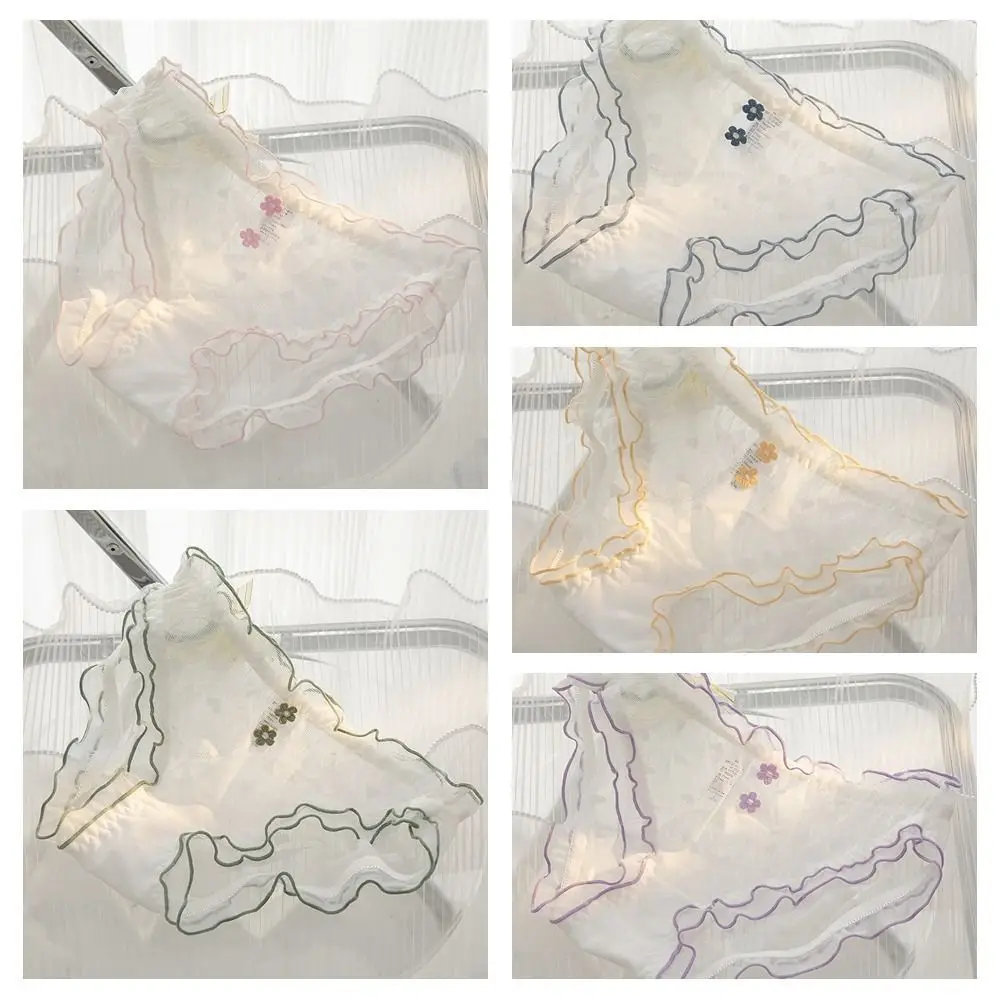 Middle Waist Lace Mesh Briefs Thin Ruffles Love Heart Sexy Panties for Women Underwear Japanese Style Women Lace Underwear Lady
Middle Waist Lace Mesh Briefs Thin Ruffles Love Heart Sexy Panties for Women Underwear Japanese Style Women Lace Underwear Lady