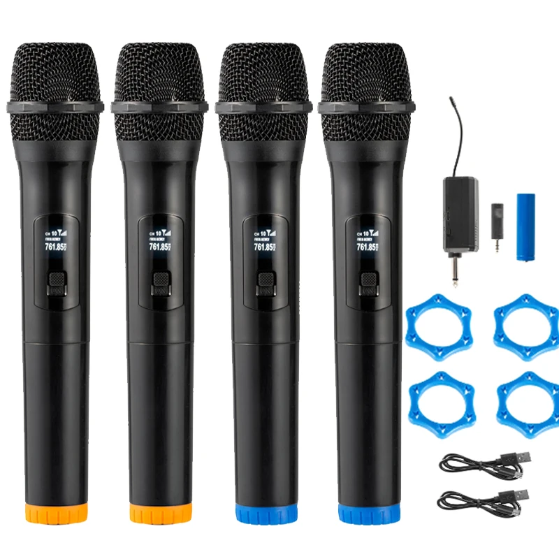 Professional VHF Wireless Microphone System 4 Channels Dual Handheld Karaoke Mic for Wedding Party Church Stage Speech Speaker
Professional VHF Wireless Microphone System 4 Channels Dual Handheld Karaoke Mic for Wedding Party Church Stage Speech Speaker