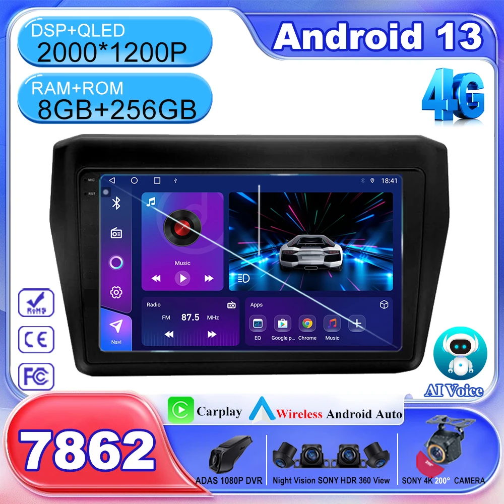 Android 13 для Suzuki Swift 2017 2018 2019 автомобильный DVD мультимедийный плеер GPS навигация головное устройство радио Satnav Carplay QLED экран
Android 13 для Suzuki Swift 2017 2018 2019 автомобильный DVD мультимедийный плеер GPS навигация головное устройство радио Satnav Carplay QLED экран