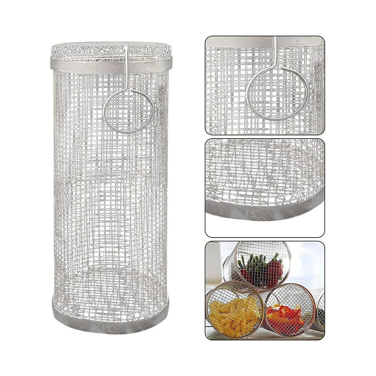 4Pack BBQ Rolling Rack Basket Stainless Steel Mesh Cylinder Rack Basket for Camping Picnics Outdoor Round BBQ Rack Grid
4Pack BBQ Rolling Rack Basket Stainless Steel Mesh Cylinder Rack Basket for Camping Picnics Outdoor Round BBQ Rack Grid