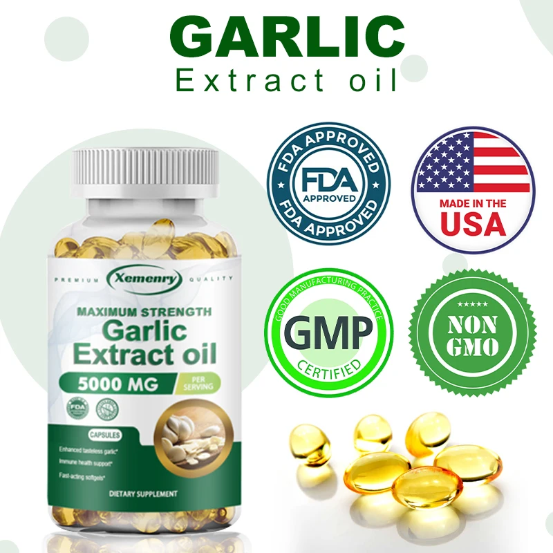 

Garlic Oil Capsules Made in the USA - 120 Softgels