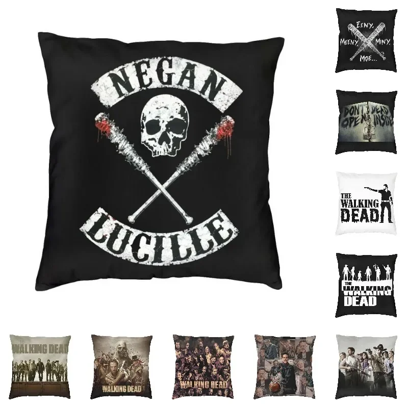

The Walking Dead Skull Cushion Cover Sofa Home Decor Horror Zombie TV Show Square Throw Pillow Case Bedding Office Pillowcase