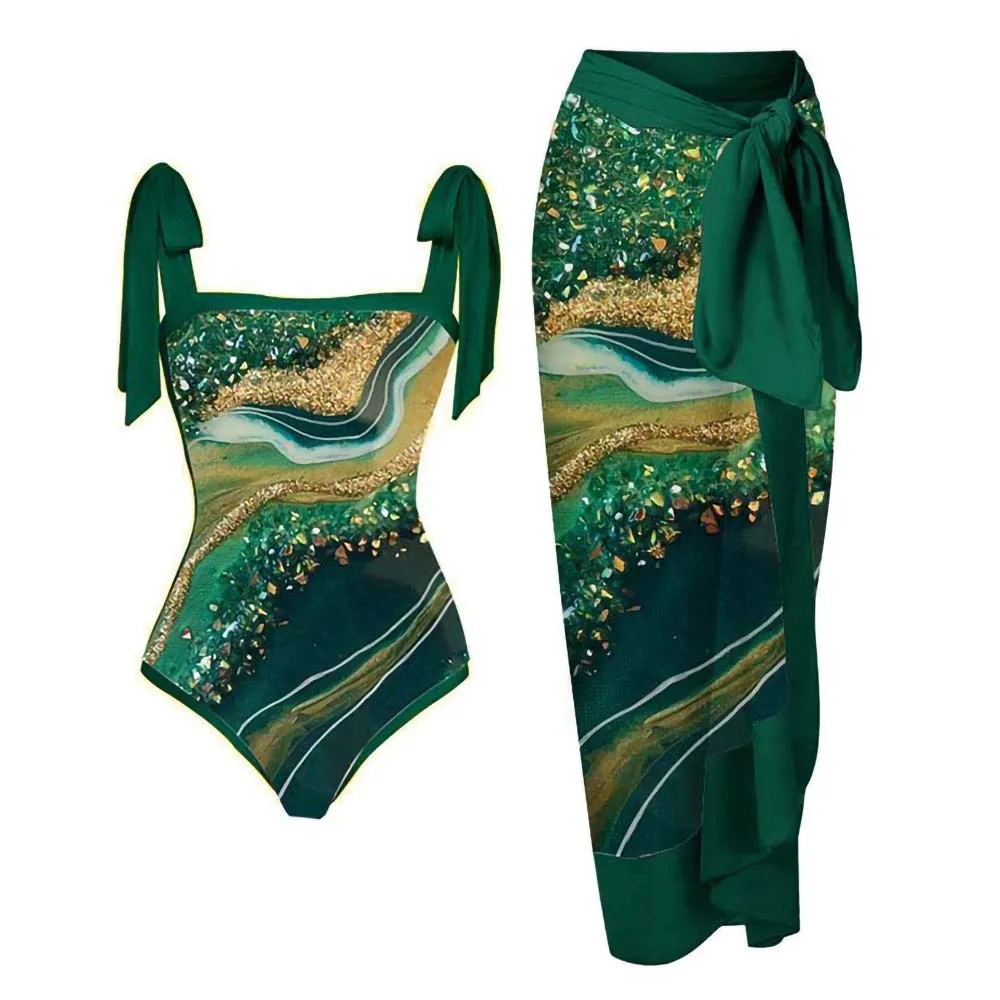Green Irregular Textured Printed Swimsuit Fashion Chic Ladies One Piece Bikini Square Collar Sling Beachwear Lace Up Cover Up
Green Irregular Textured Printed Swimsuit Fashion Chic Ladies One Piece Bikini Square Collar Sling Beachwear Lace Up Cover Up
