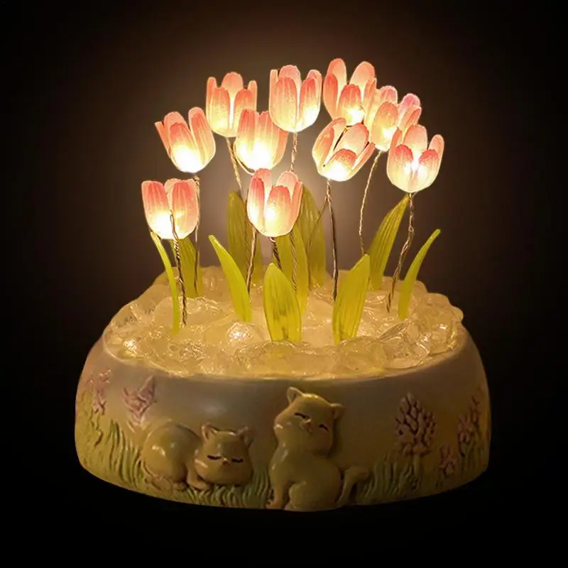 DIY Lamp Night Light Tulip Mirror Lamp With Simulation Flower Cute Desk Light Flower Night Light Bedroom Ornaments Table Lamps
DIY Lamp Night Light Tulip Mirror Lamp With Simulation Flower Cute Desk Light Flower Night Light Bedroom Ornaments Table Lamps