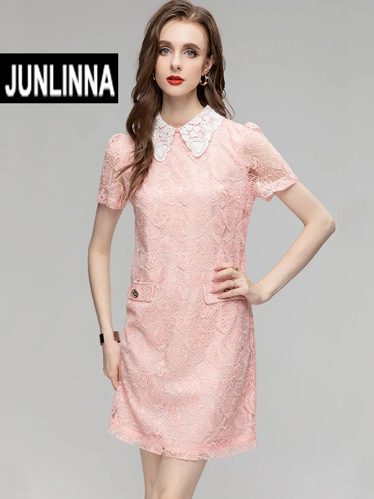 JUNLINNA Summer Fashion Lace Dress High Street Women Turn-down Collar Beading Mini Vestidos Party Princess
JUNLINNA Summer Fashion Lace Dress High Street Women Turn-down Collar Beading Mini Vestidos Party Princess
