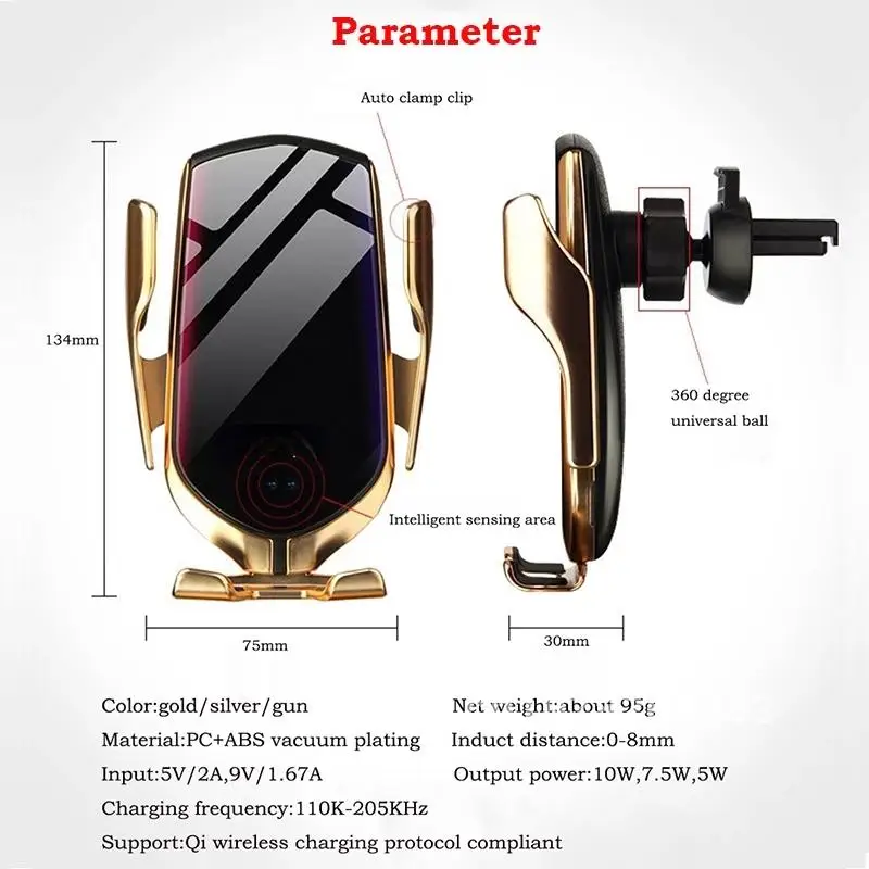 Smart Sensor Automatic Clamping Car Wireless Charger Stand Air Outlet Multifunction Phone Holder Auto Wireless Charging Bracket
Smart Sensor Automatic Clamping Car Wireless Charger Stand Air Outlet Multifunction Phone Holder Auto Wireless Charging Bracket