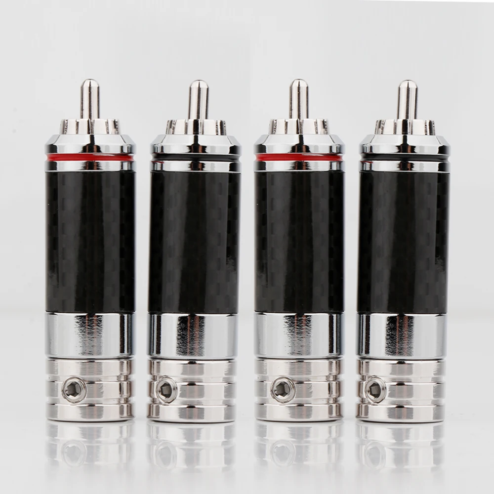 4 шт., Разъёмы RCA из углеродного волокна с позолоченным штекером
4 шт., Разъёмы RCA из углеродного волокна с позолоченным штекером