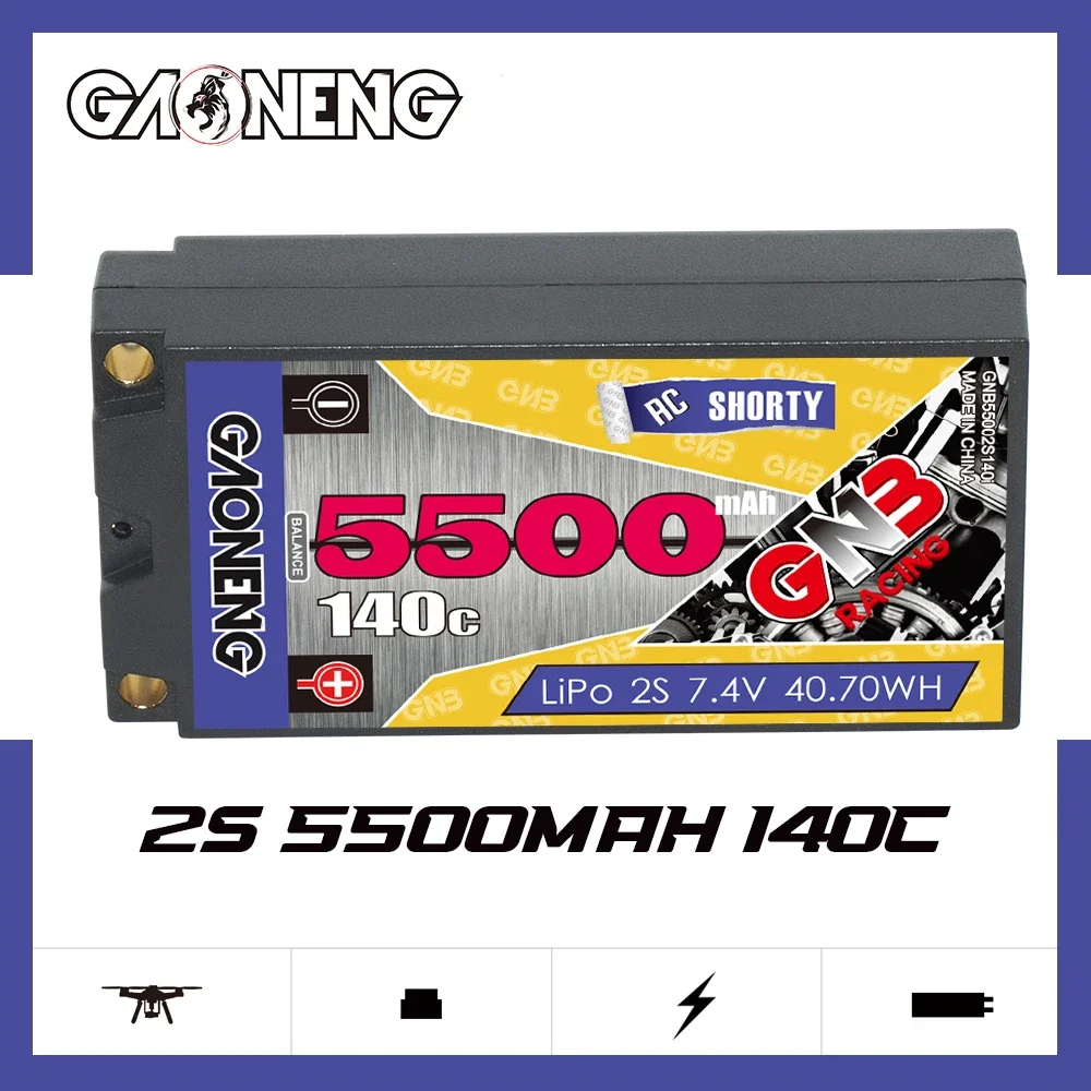 Батарейный блок GAONENG GNB 5500 мАч 2S 7,4 В 140C/280C Hardcase RC Short LiPo с пулей 5,0 мм для дрифта радиоуправляемых автомобилей гоночных лодок
Батарейный блок GAONENG GNB 5500 мАч 2S 7,4 В 140C/280C Hardcase RC Short LiPo с пулей 5,0 мм для дрифта радиоуправляемых автомобилей гоночных лодок