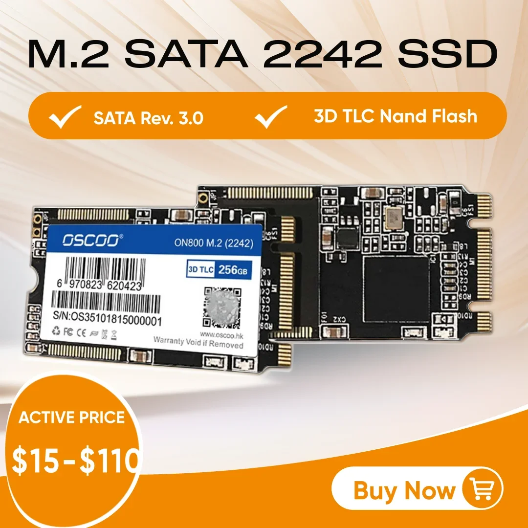 

OSCOO M.2 SATA 2242 SSD Original 3D TLC NAND Flash SATA 6GB/s Interface SSD 1TB 512GB 256GB for Desktop Laptop Solid State Drive