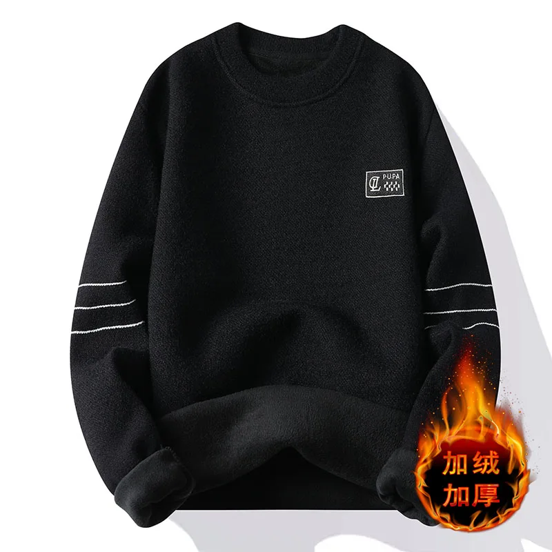 Mens Autumn Winter Sweater High Quality Mens Round Neck Knitted Pullover Street Outdoor Fleece Thicken Warm Sweater Undershirt
Mens Autumn Winter Sweater High Quality Mens Round Neck Knitted Pullover Street Outdoor Fleece Thicken Warm Sweater Undershirt