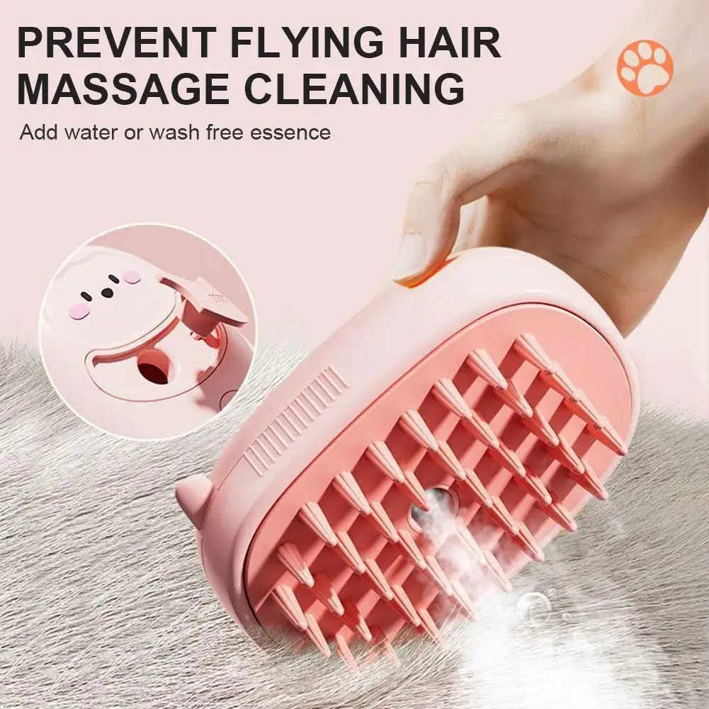 

Cat Steam Brush Electric Spray Water Spray Kitten Pet Supplies Silicone Grooming Hair Comb Bath Soft Brush Cats Depilation Q7M5