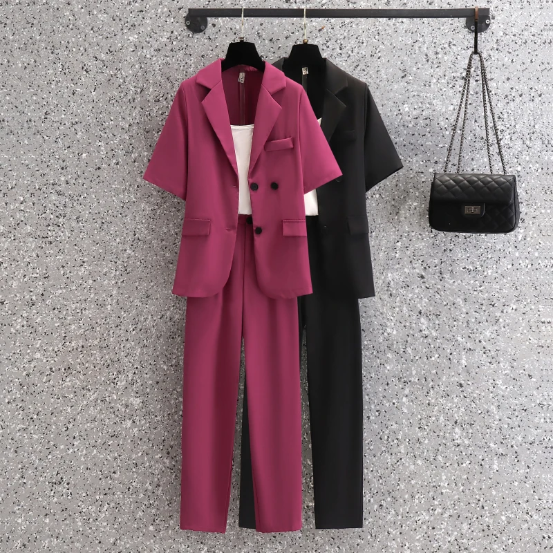 2023 Spring New Office Lady Korean Elegant Women's Suit Female Short Sleeve Blazer Leisure Pencil Pants Suit Jacket 2 Piece Set
2023 Spring New Office Lady Korean Elegant Women's Suit Female Short Sleeve Blazer Leisure Pencil Pants Suit Jacket 2 Piece Set
