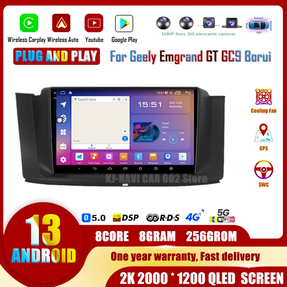 For Geely Emgrand GT GC9 Borui 2015-2016 Car Radio Multimedia Video Player Navigation Android Auto Carplay Wifi GPS DSP Stereo
For Geely Emgrand GT GC9 Borui 2015-2016 Car Radio Multimedia Video Player Navigation Android Auto Carplay Wifi GPS DSP Stereo