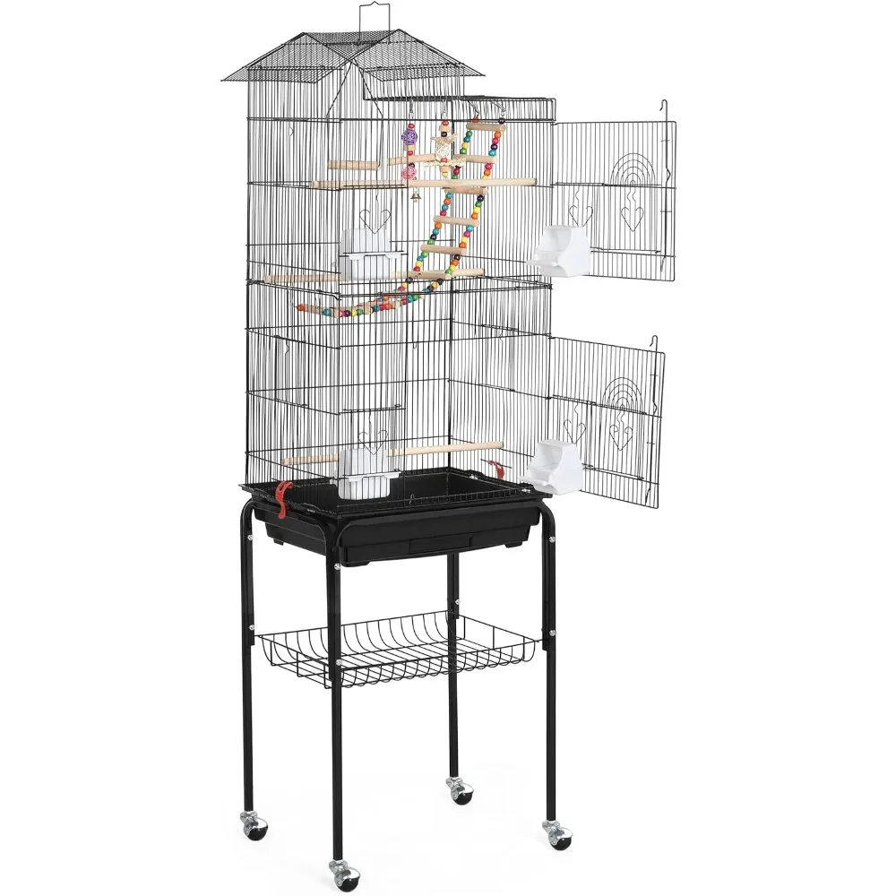 Yaheetech Bird Cage 64-inch Play Open Top Medium Small Parrot Parakeet Bird Cages with Detachable Rolling Stand for Parrot
Yaheetech Bird Cage 64-inch Play Open Top Medium Small Parrot Parakeet Bird Cages with Detachable Rolling Stand for Parrot