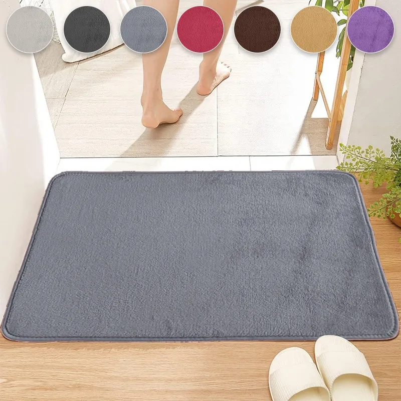 

Memory Foam Floor Mat Rug,Super Water Absorption Non-slip Coral Fleece Bathroom Hallways Carpet Comfortable And Soft Kitchen Mat