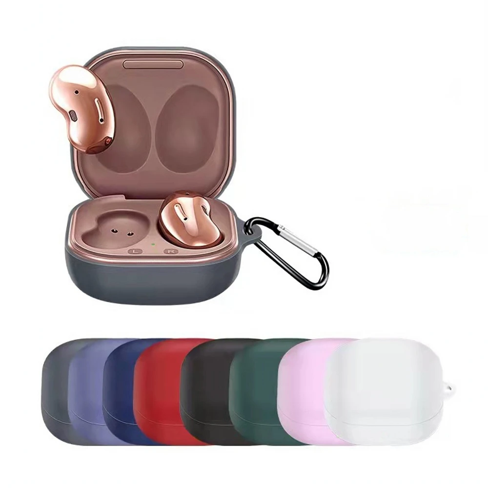 

Wireless BT Headset Protective Case for Samsung Galaxy Buds Live Pro Buds2 Earphone Shockproof Silicone Cover with Hook