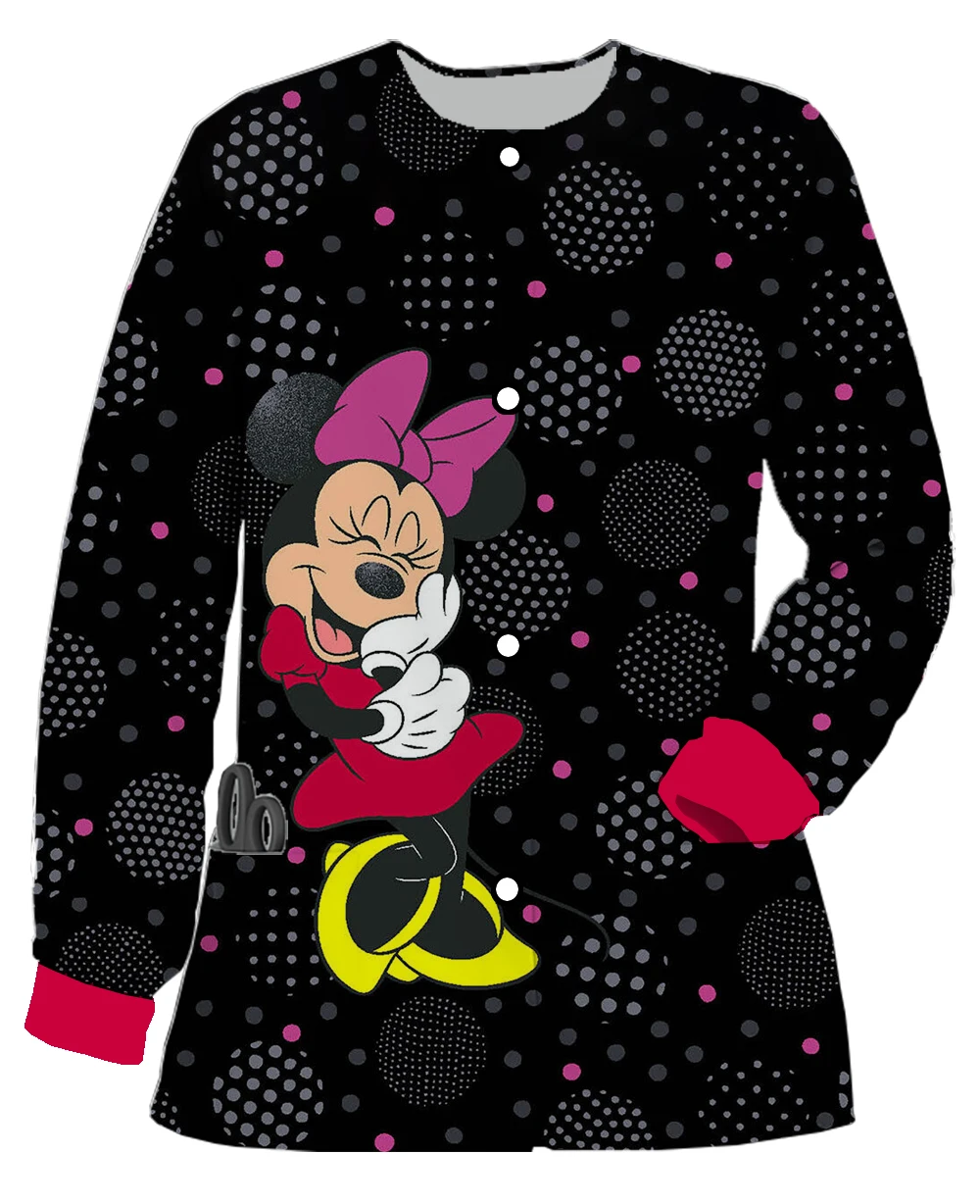 2023 New Autumn Winter Disney Mickey Minnie Print Round Neck Pocket Warm Scrub Jacket Pet Shop Dental Work Uniform Coat
2023 New Autumn Winter Disney Mickey Minnie Print Round Neck Pocket Warm Scrub Jacket Pet Shop Dental Work Uniform Coat