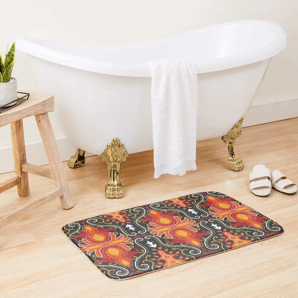 Seamless red-orange fabric pattern adorned with traditional Central Asian motifs.EP.2 Bath Mat Bedroom Carpet Mat
Seamless red-orange fabric pattern adorned with traditional Central Asian motifs.EP.2 Bath Mat Bedroom Carpet Mat