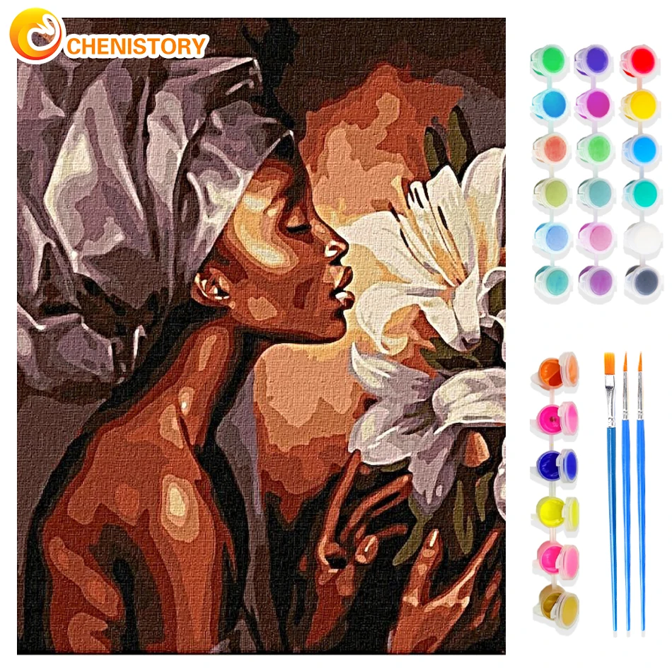 CHENISTORY Painting By Number Figure Girl Flower Drawing On Canvas HandPainted Art Gift DIY Picture Flower Kits Home Decoration
CHENISTORY Painting By Number Figure Girl Flower Drawing On Canvas HandPainted Art Gift DIY Picture Flower Kits Home Decoration
