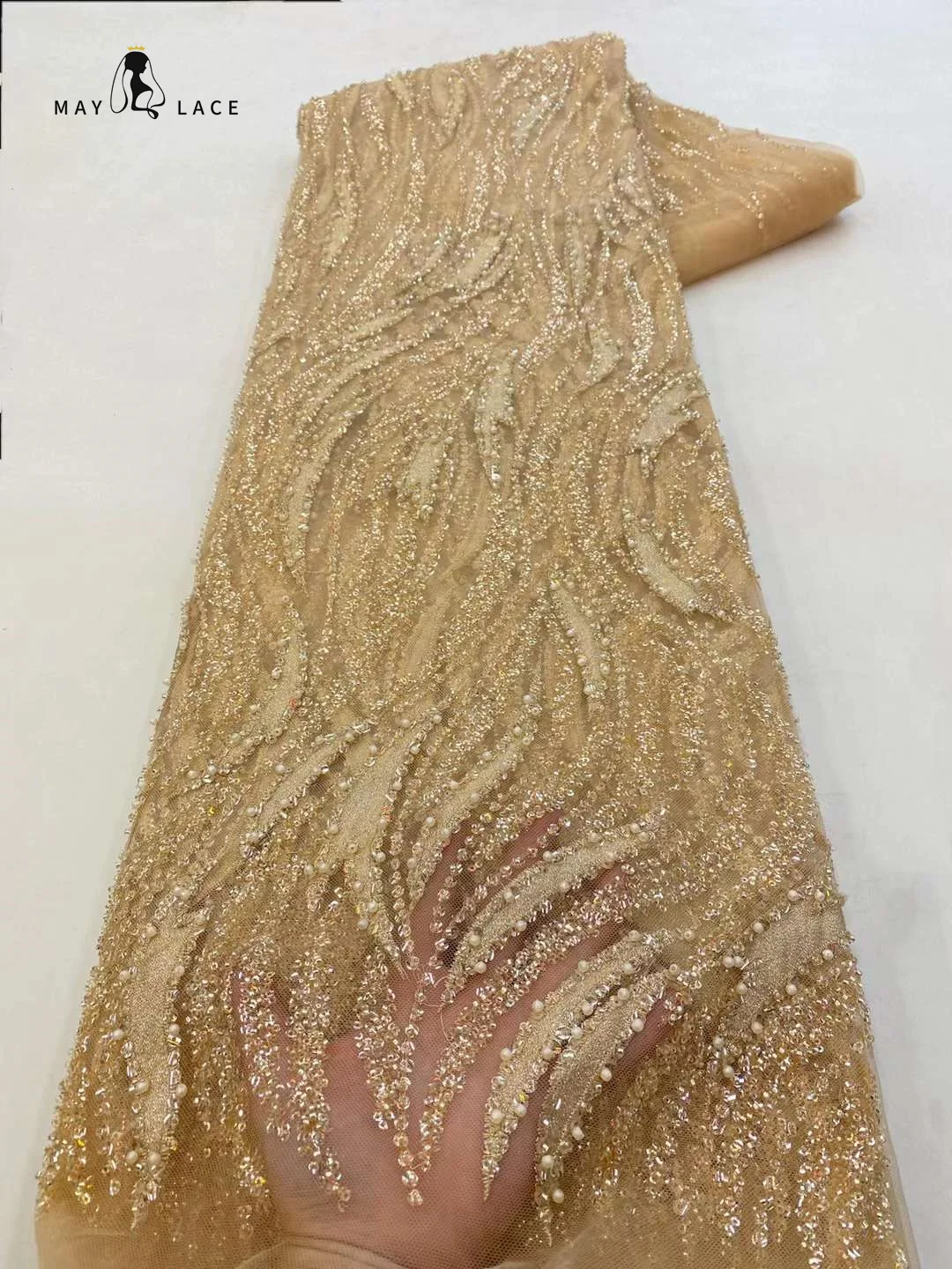 

African Groom Sequins Lace Fabrics 5 Yards 2024 High Quality Nigerian Wedding Party Dresses French Tulle Laces Material Sewing