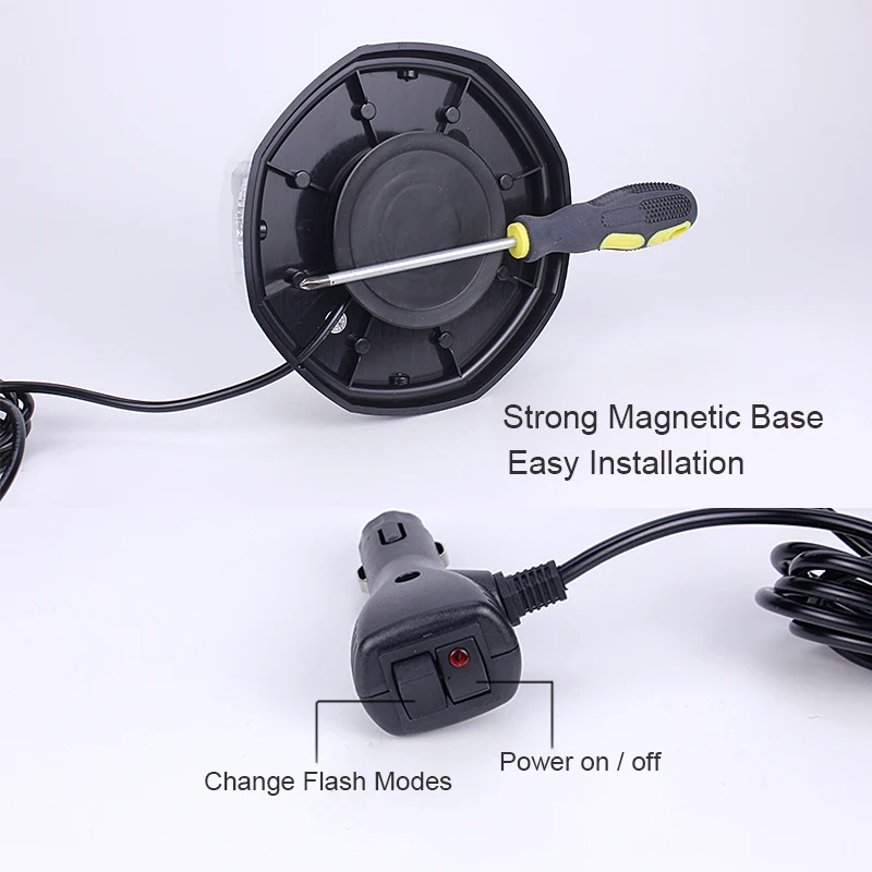Car Truck Roof Top COB Warning Light Emergency LED Strobe Light Flashing Beacon With Magnetic Base For Security Auto 12V 24V Car Truck Roof Top COB Warning Light Emergency LED Strobe Light Flashing Beacon With Magnetic Base For Security Auto 12V 24V
