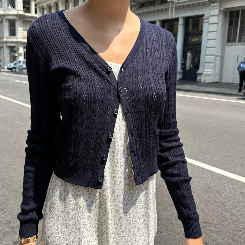 y2k Vintage Women Elegant Chic Cardigan Long Sleeve Button Up Smock Crop Top Autumn Female Basic Knitwear Streetwear
y2k Vintage Women Elegant Chic Cardigan Long Sleeve Button Up Smock Crop Top Autumn Female Basic Knitwear Streetwear