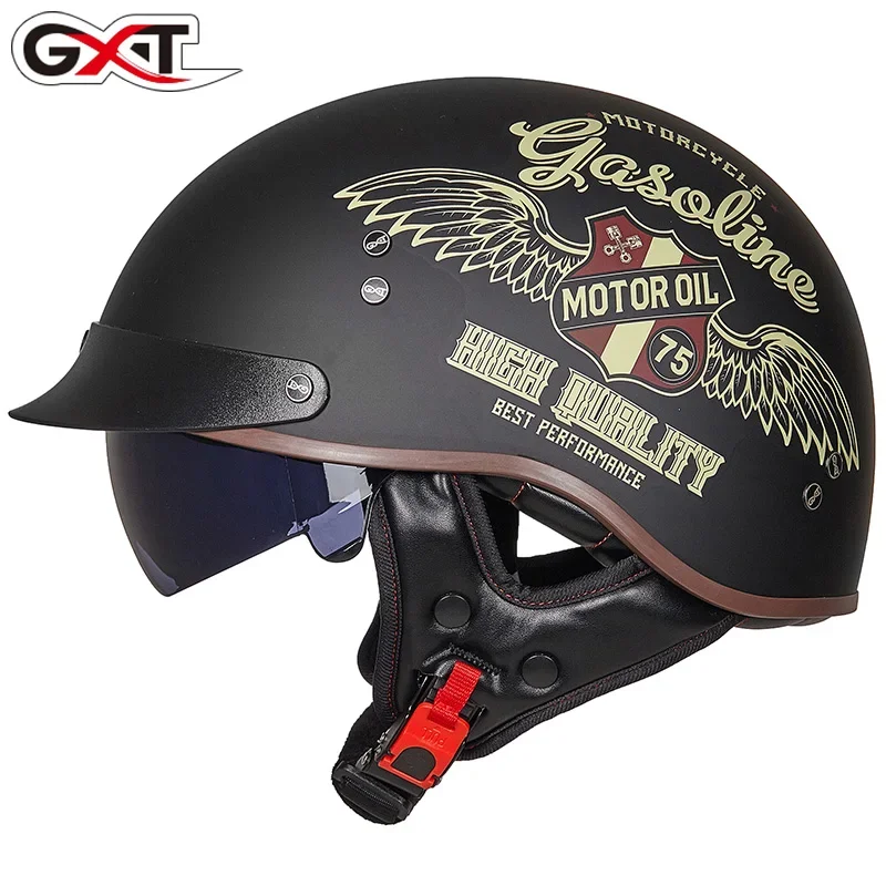 

GXT DOT Certification Retro Motorcycle Helmet Moto Helmet Scooter Vintage Half Face Biker Motorbike Crash Moto Helmet Casco Moto