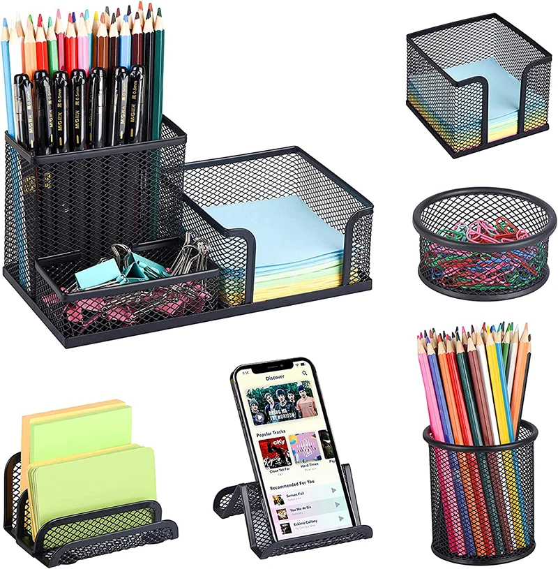 

C2 6pcs Mesh Desk Organizer Set Mail Organizer Letter Holder Home Office Supplies Desk Accessories Storage Basket Home Gadgets