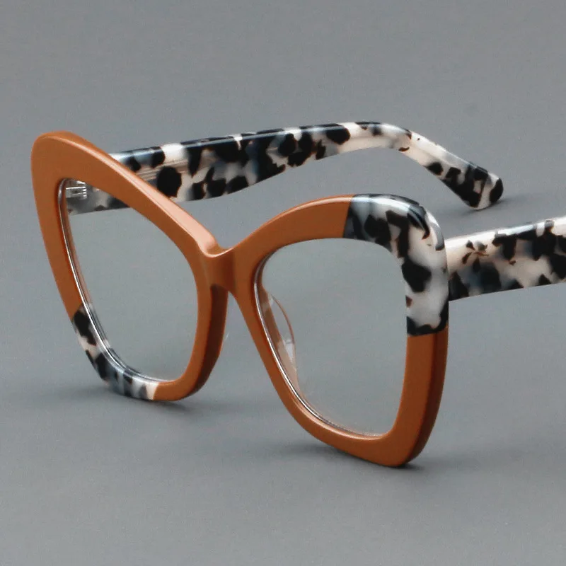 Lunettes à plaque avec monture rétro, patchwork œil de chat, transfrontalier, tendance de la mode européenne et américaine, 8801 1