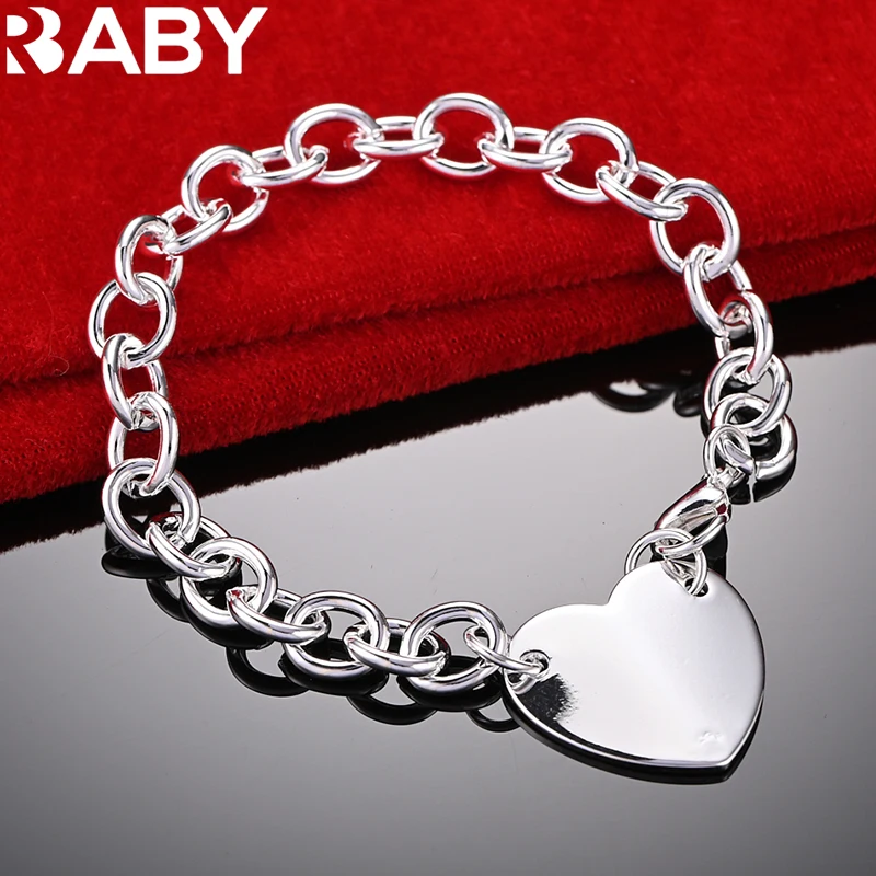 URBABY 925 Sterling Silver Bracelet For Women Love Heart Pendant Bracelets Chain Fashion Party Charm Jewelry Wedding Gift
URBABY 925 Sterling Silver Bracelet For Women Love Heart Pendant Bracelets Chain Fashion Party Charm Jewelry Wedding Gift