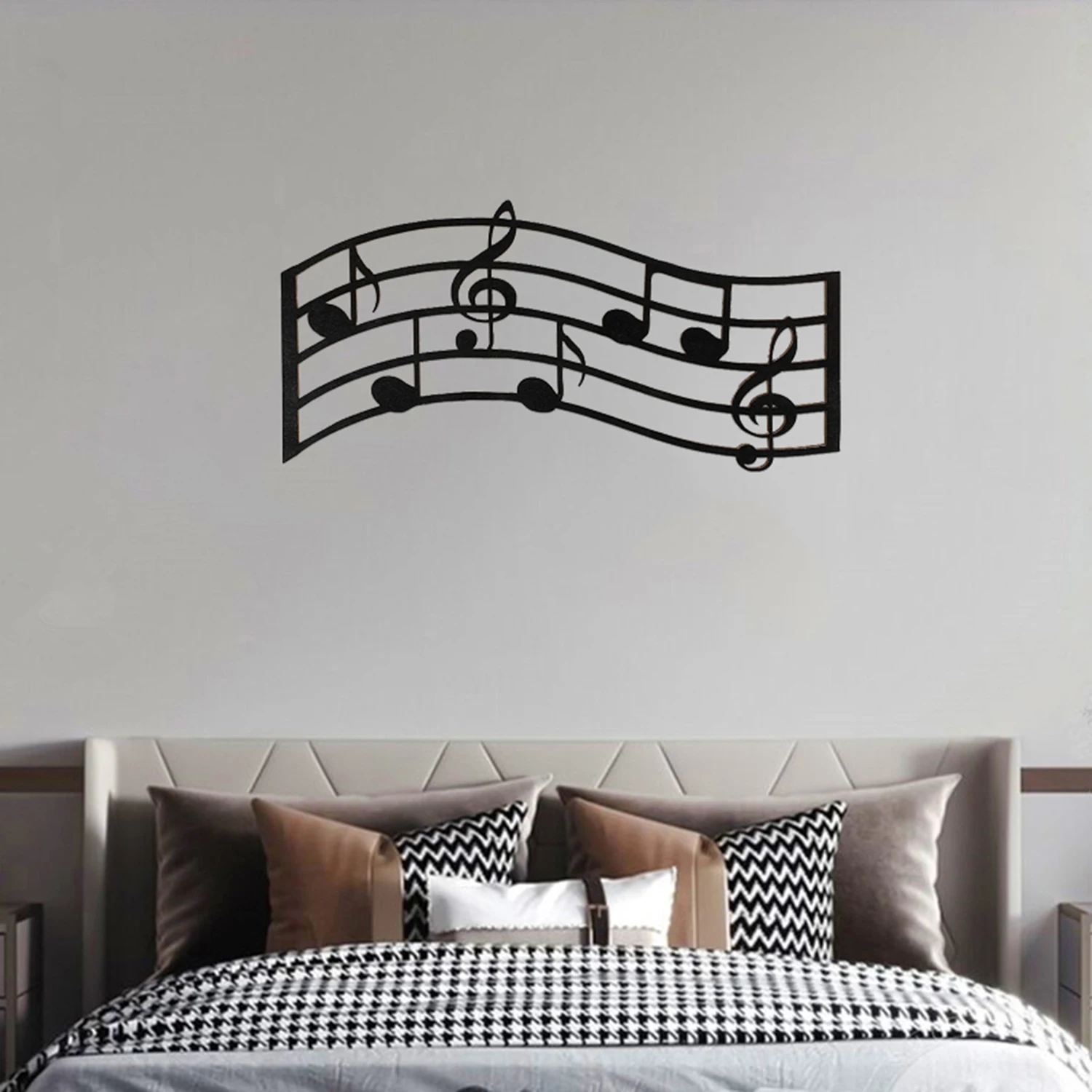 

Black Metal Wall Decoration Music Notes Silhouette Artwork Wall Sign Vintage Hanging Wall Living Room Bedroom Gallery Decoration