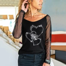 T-shirt Women Long Sleeve Sexy Casual Black Fashion Crop Top T Shirt Ladies Fashion Tee Shirt Love Butterfly Hot Drill Slim
T-shirt Women Long Sleeve Sexy Casual Black Fashion Crop Top T Shirt Ladies Fashion Tee Shirt Love Butterfly Hot Drill Slim