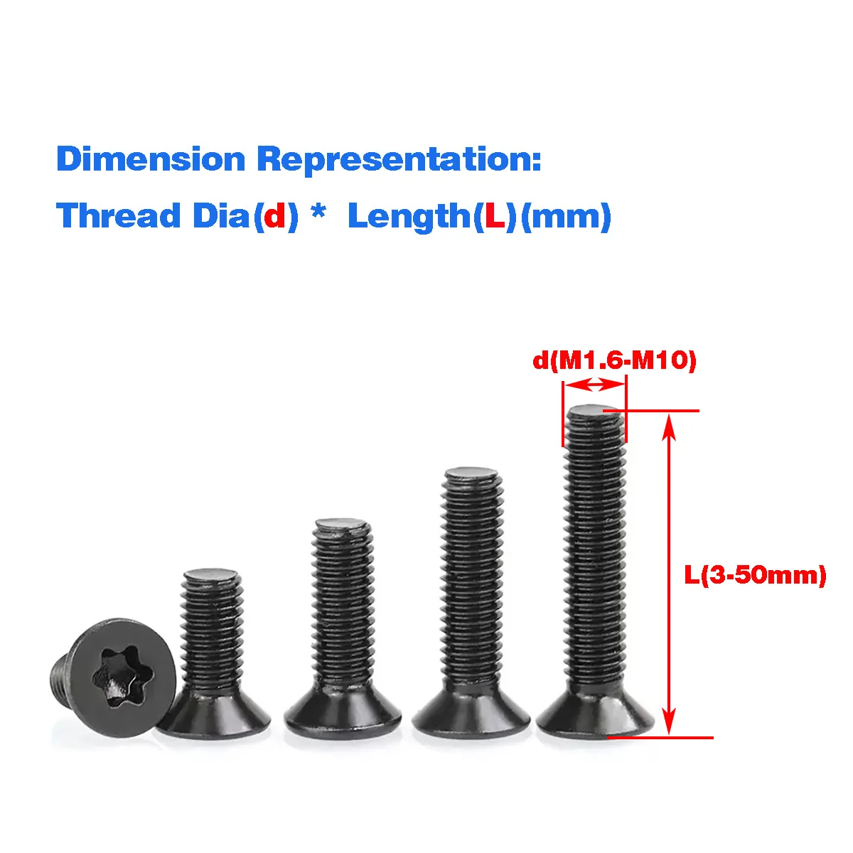 Black 304 Stainless Steel Countersunk Torx Screw/Flat Head Extended Anti-Theft Bolt M2M3M4M5M6M8M10
Black 304 Stainless Steel Countersunk Torx Screw/Flat Head Extended Anti-Theft Bolt M2M3M4M5M6M8M10