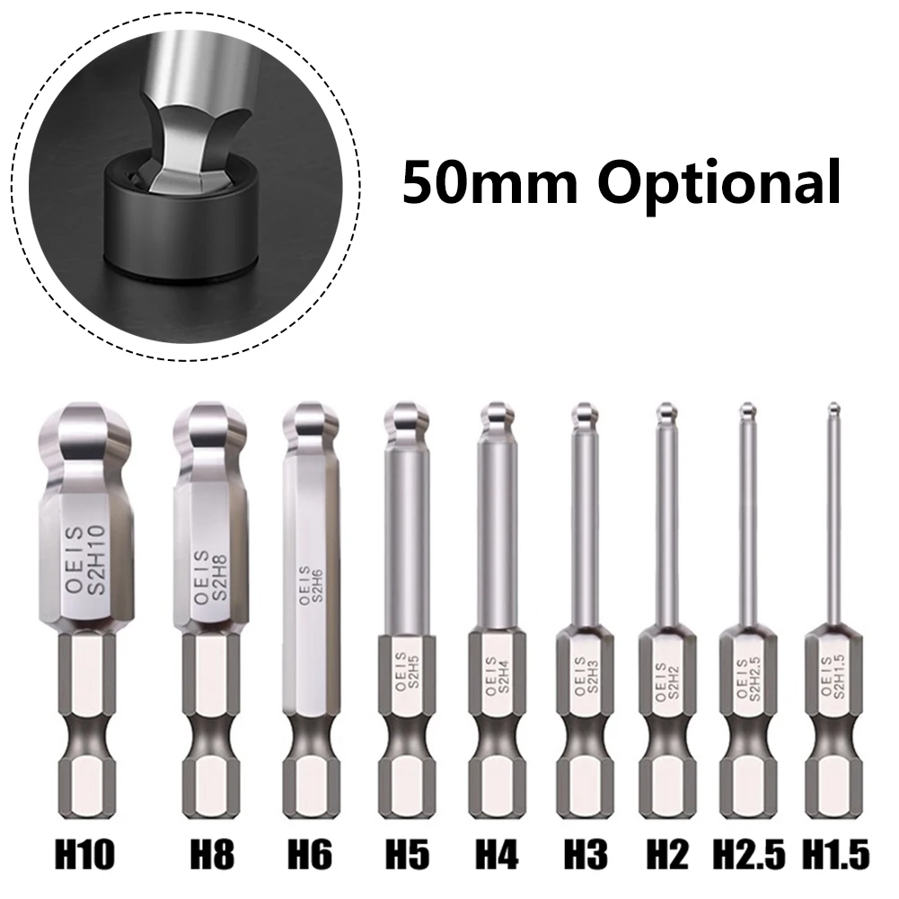 50mm Hex Screwdriver Bit Ball End Long Magnetic Driver Bit Ball Head Driver Bit Hand H1.5 H2.5 H3 H4 H5 H6 H8 H10
50mm Hex Screwdriver Bit Ball End Long Magnetic Driver Bit Ball Head Driver Bit Hand H1.5 H2.5 H3 H4 H5 H6 H8 H10