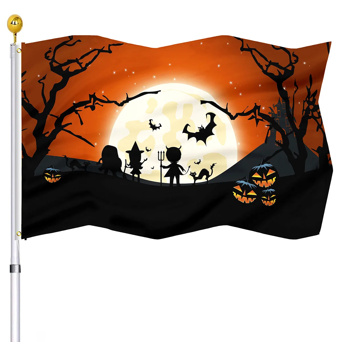 Happy Halloween Flags Holiday House Indoor Party Outdoor Decoration Flag Pumpkin Spooky Witch Black Cat Ghost Castle Bat Flags 
Happy Halloween Flags Holiday House Indoor Party Outdoor Decoration Flag Pumpkin Spooky Witch Black Cat Ghost Castle Bat Flags