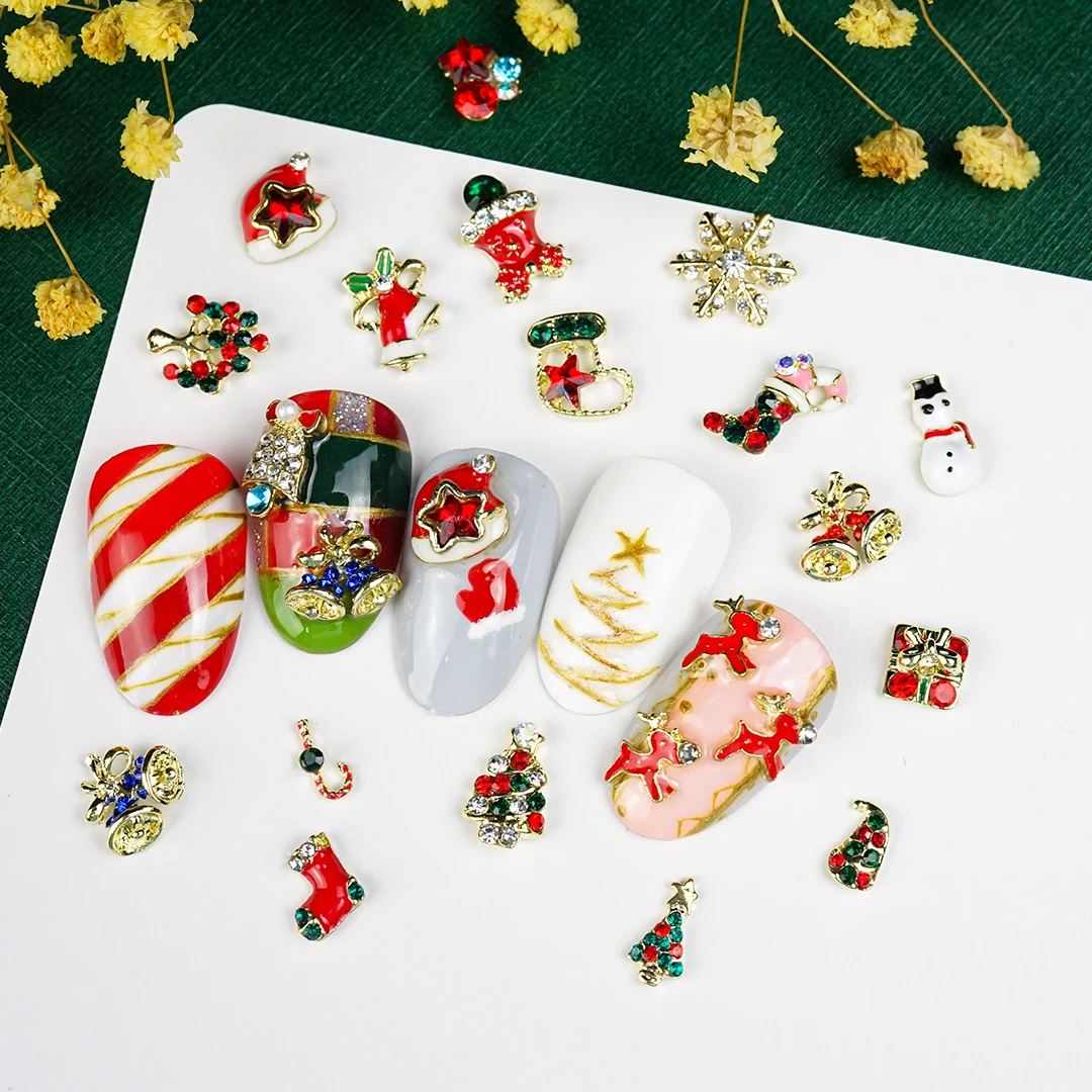 Christmas Alloy Nail Charms Snowflake Bell Art Decorations Gold Rhinestone Diamonds 3D Crystal Design Glitter Nails Accessories
Christmas Alloy Nail Charms Snowflake Bell Art Decorations Gold Rhinestone Diamonds 3D Crystal Design Glitter Nails Accessories
