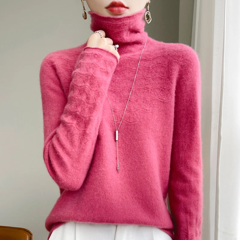 Autumn Winter Stacked Collar Woolen Sweater Women's Hollow 100% Pure Wool Short Premium Style Underlay Long Sleeve Pullover Knit
Autumn Winter Stacked Collar Woolen Sweater Women's Hollow 100% Pure Wool Short Premium Style Underlay Long Sleeve Pullover Knit