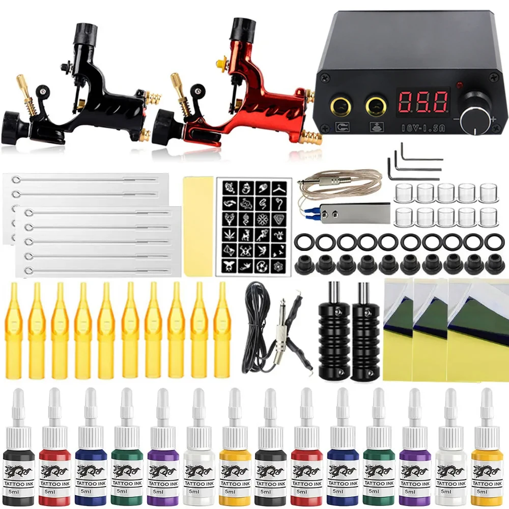 Complete Rotary Tattoo Machine Kit Professional Tattoo Rotary Gun Set with Power Supply Tattoo Needles Ink for Tattoo Beginner
Complete Rotary Tattoo Machine Kit Professional Tattoo Rotary Gun Set with Power Supply Tattoo Needles Ink for Tattoo Beginner