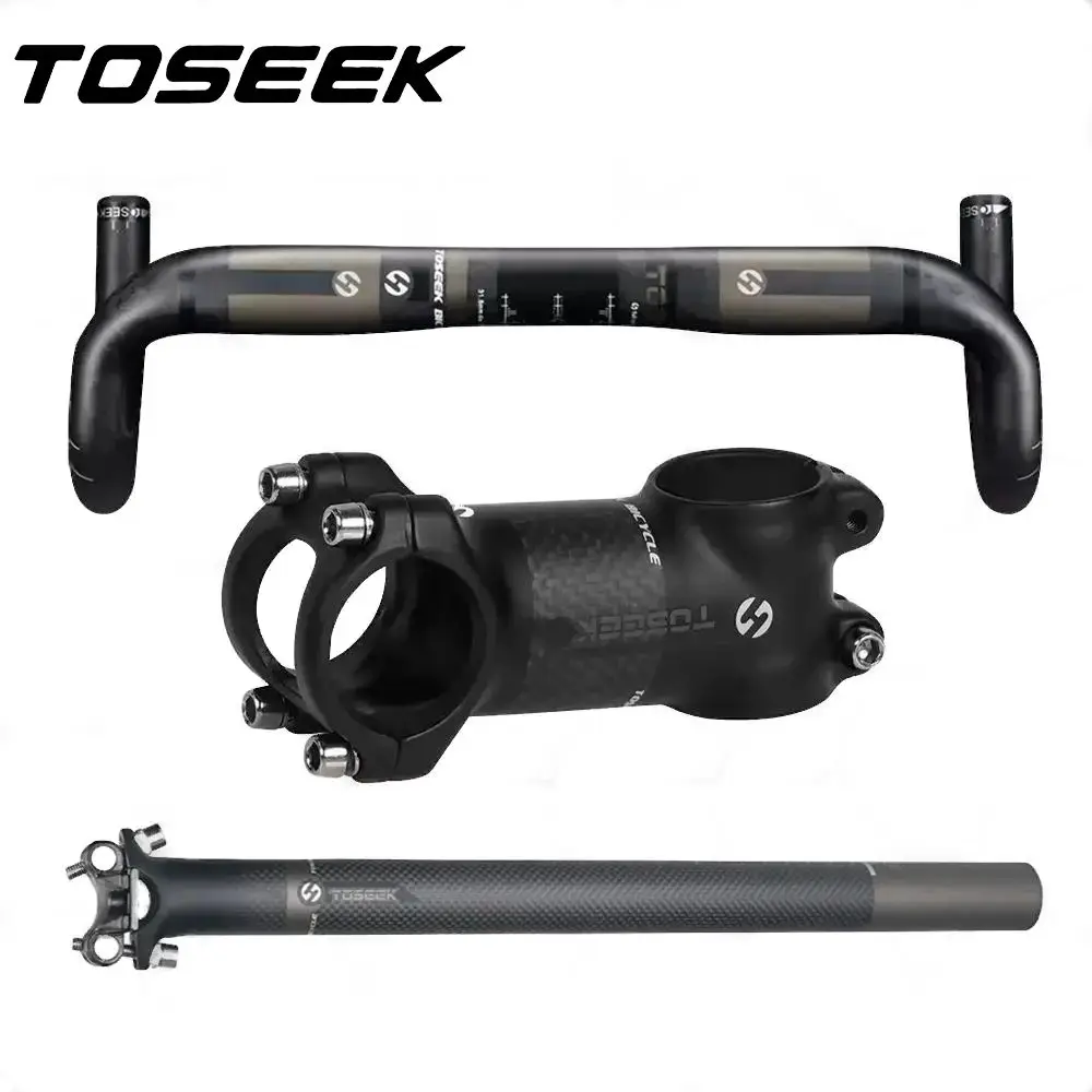 TOSEEK Carbon Fiber Bike Road Handlebar Sets Bent Bar Stem Seat Post Bicycle MTB Road Cycling Parts
TOSEEK Carbon Fiber Bike Road Handlebar Sets Bent Bar Stem Seat Post Bicycle MTB Road Cycling Parts
