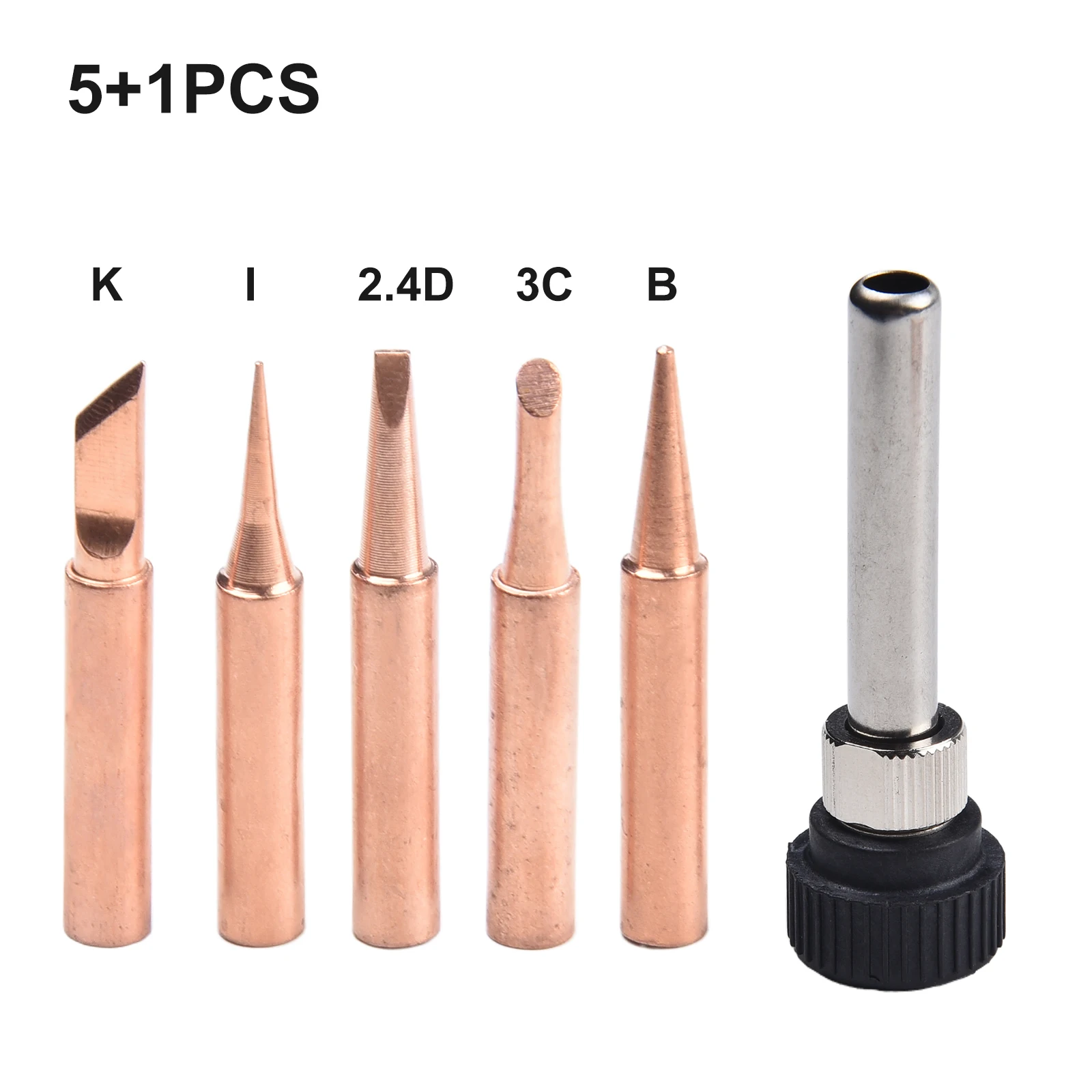 6pcs Copper 900M-T Soldering Iron Tip & Handle Set And Soldering Station Welding Tips Soldering Tools Workshop Power Tools
6pcs Copper 900M-T Soldering Iron Tip & Handle Set And Soldering Station Welding Tips Soldering Tools Workshop Power Tools